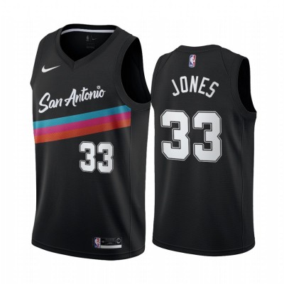 Nike San Antonio Spurs #33 Tre Jones Black NBA Swingman 2020-21 City Edition Jersey Men's